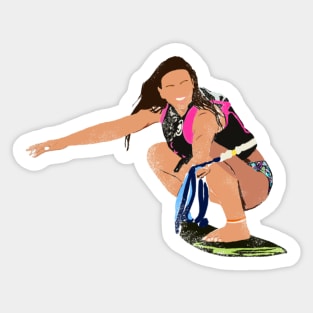 Wakesurfing Girl Sticker